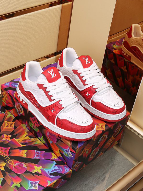 Louis Vuitton Trainer #54 Signature Red White