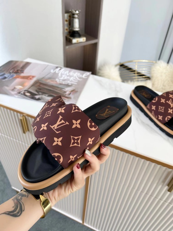 Louis Vuitton Velcro Platform Slippers