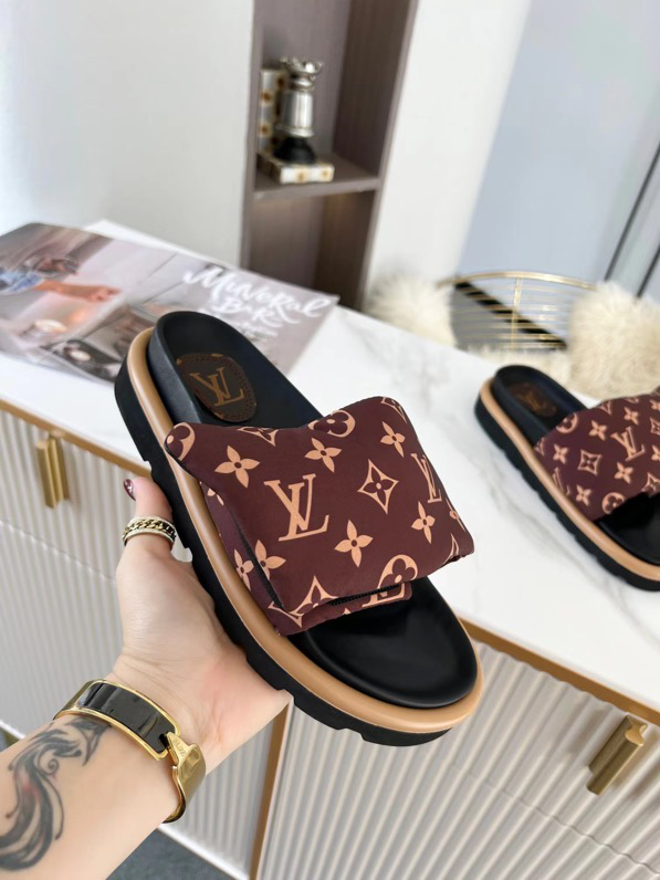 Louis Vuitton Velcro Platform Slippers