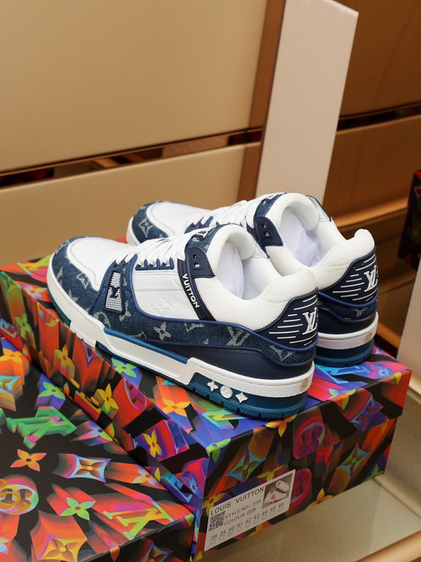 Louis Vuitton LV Trainer Monogram Denim White Blue