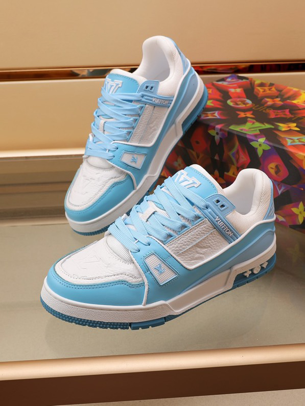 Louis Vuitton Trainer Low White Sky Blue