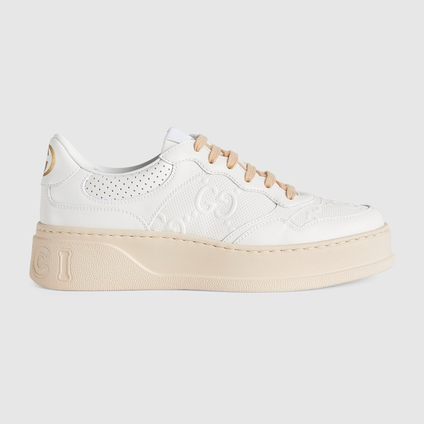 Gucci GG embossed sneakers White pink