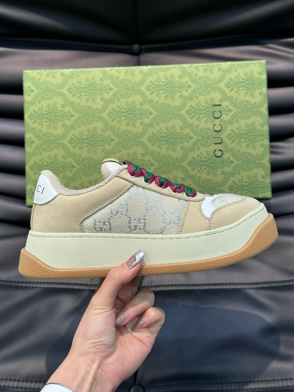 Gucci Screener GG Sneakers Light Brown Beige Orange