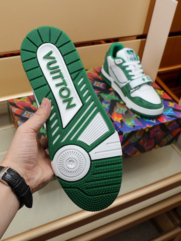 Louis Vuitton Trainer Green Monogram Denim