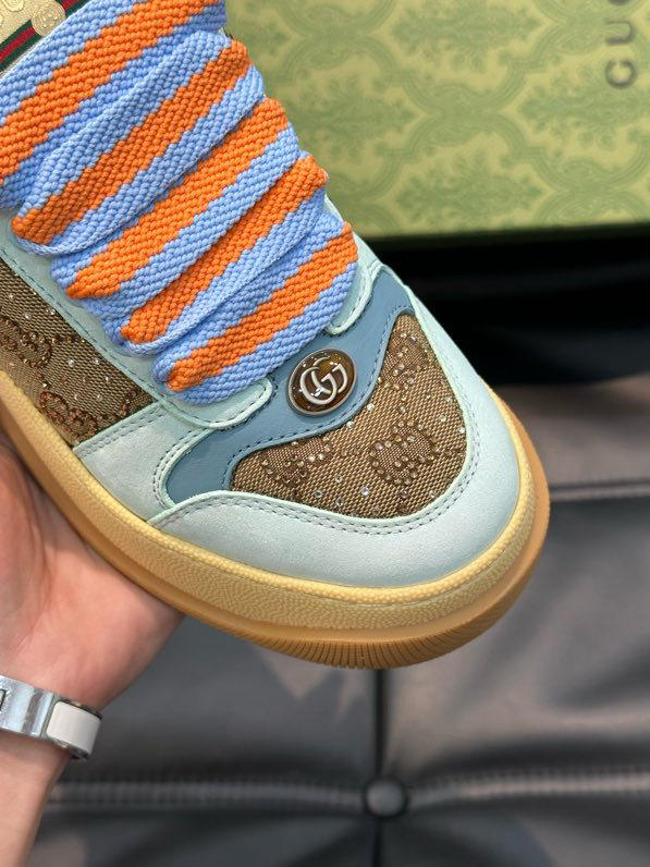 Gucci Screener GG Sneakers White Brown Orange