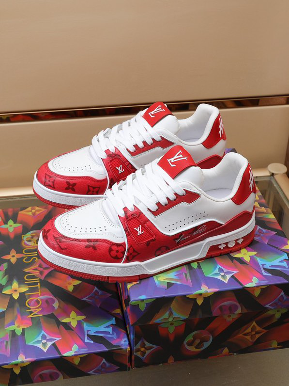 Louis Vuitton Trainer #54 Signature Red White