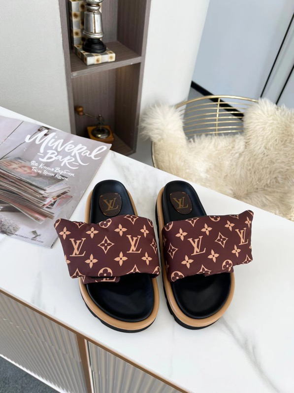 Louis Vuitton Velcro Platform Slippers