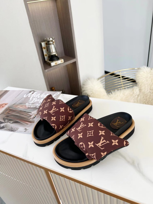 Louis Vuitton Velcro Platform Slippers