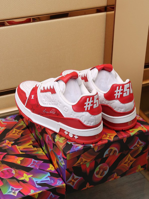 Louis Vuitton Trainer #54 Signature Red White