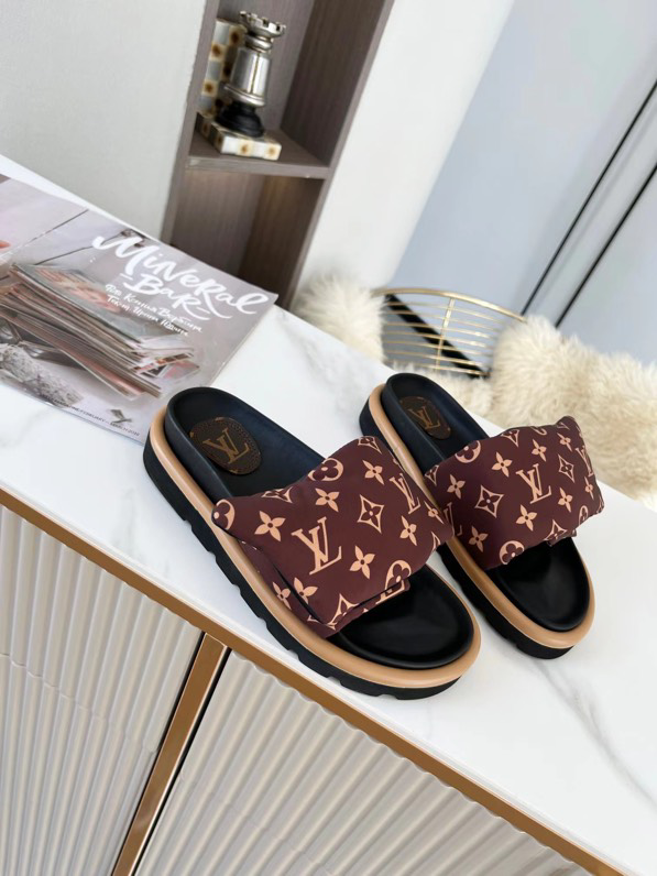 Louis Vuitton Velcro Platform Slippers