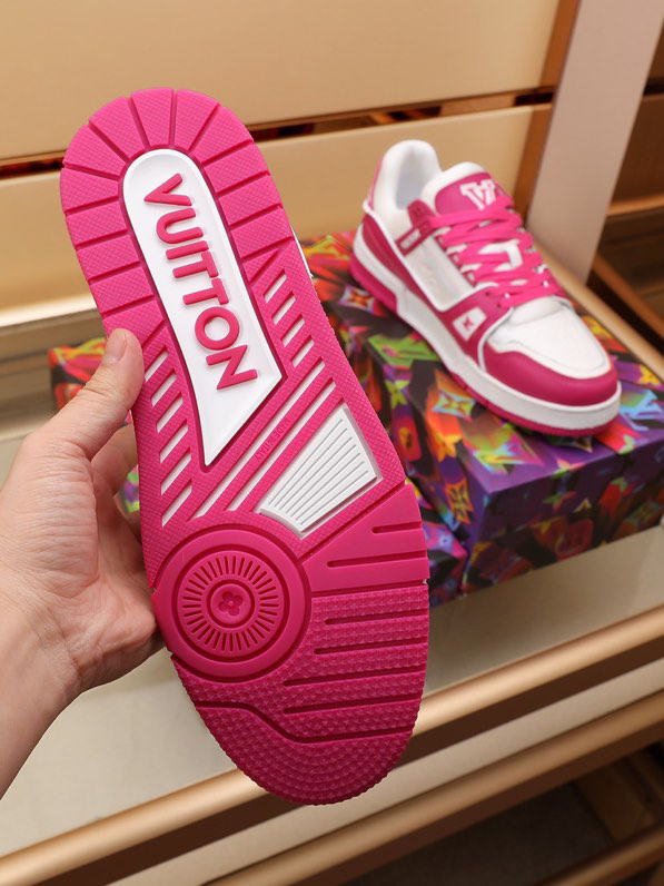 Louis Vuitton Trainer Low White Fuchsia
