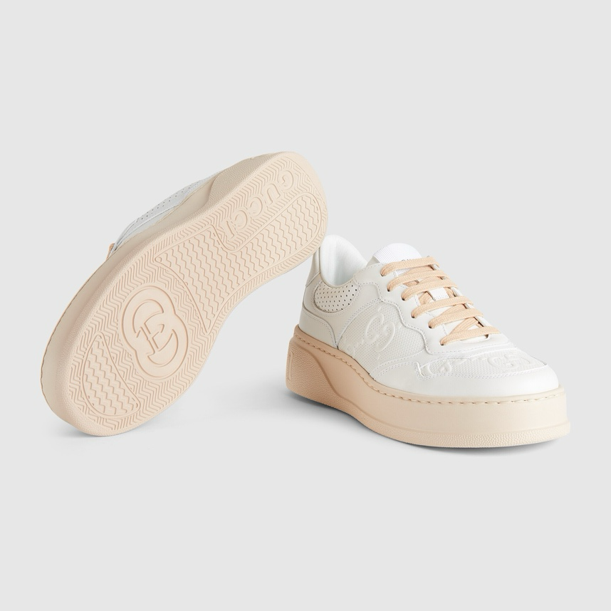 Gucci GG embossed sneakers White pink