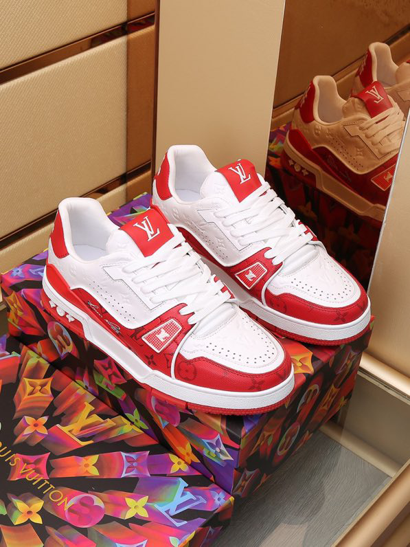 Louis Vuitton Trainer #54 Signature Red White