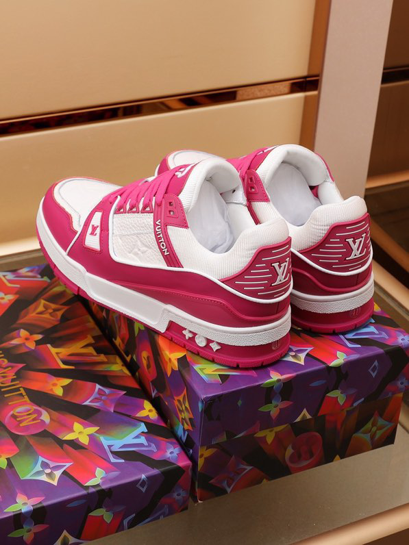 Louis Vuitton Trainer Low White Fuchsia