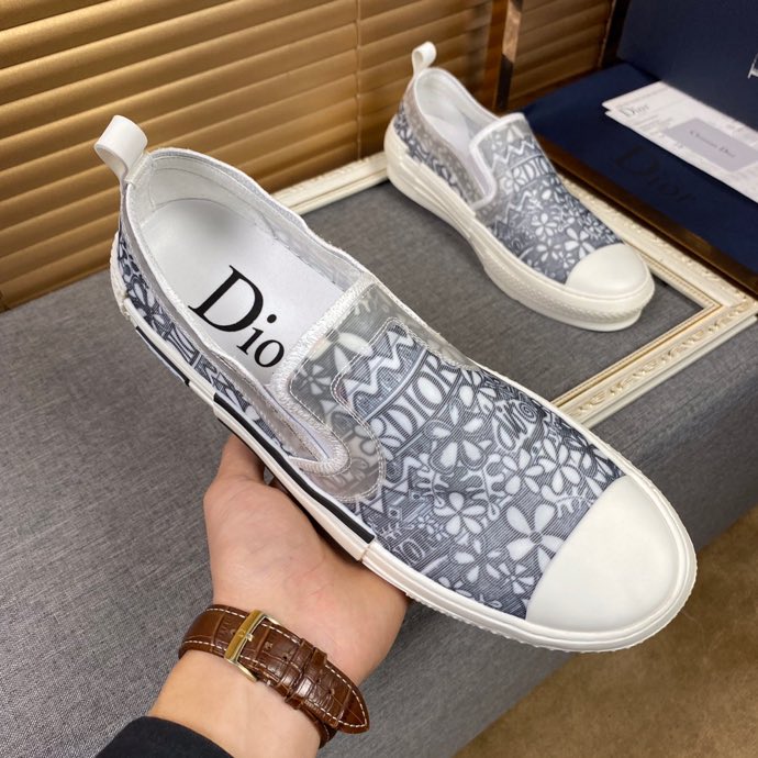Dior And Shawn B23 Slip On Black White Embroidery - Black/white