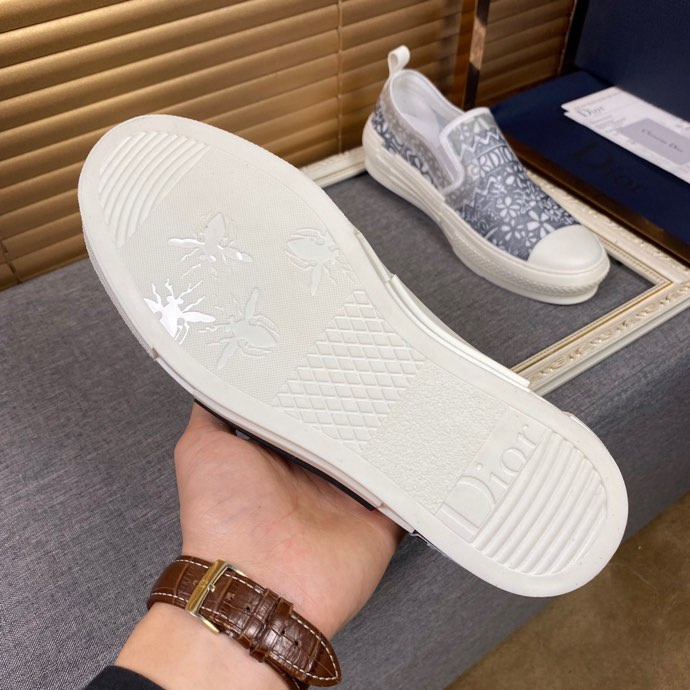 Dior And Shawn B23 Slip On Black White Embroidery - Black/white