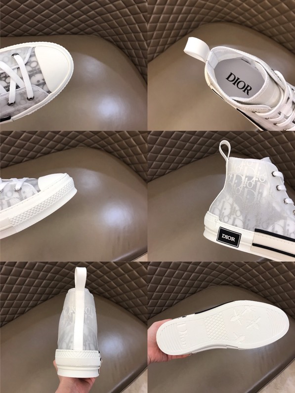 DIOR B23 high top white oblique canvas
