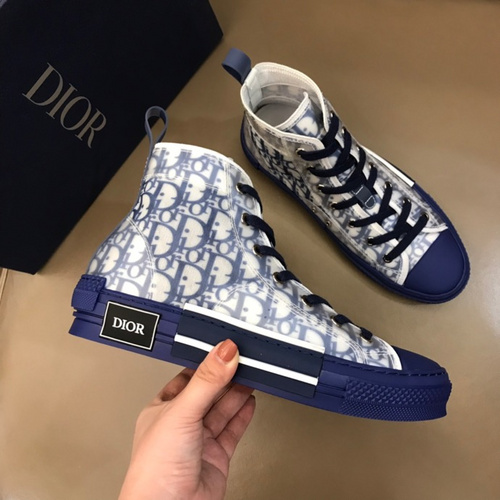 DIOR B23 HIGH-TOP SNEAKER IN BLUE DIOR OBLIQUE
