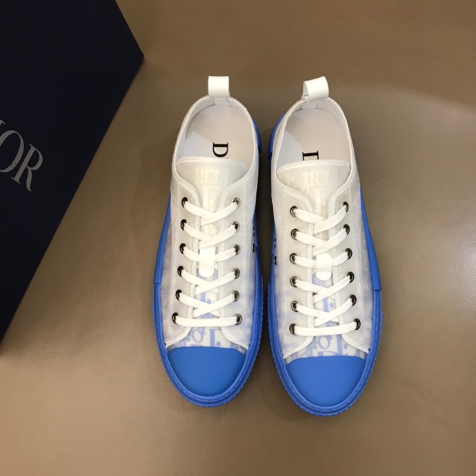 Dior Men's Light Blue Monogram Sneakers
