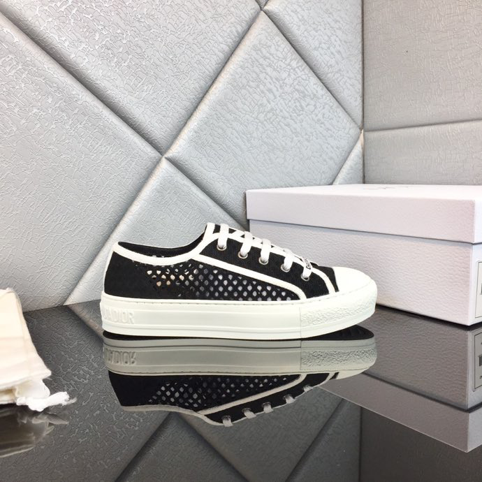 Walk'n'Dior Platform Sneaker Black Cotton Canvas | DIOR