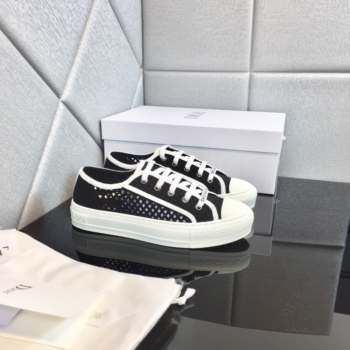 Walk'n'Dior Platform Sneaker Black Cotton Canvas | DIOR