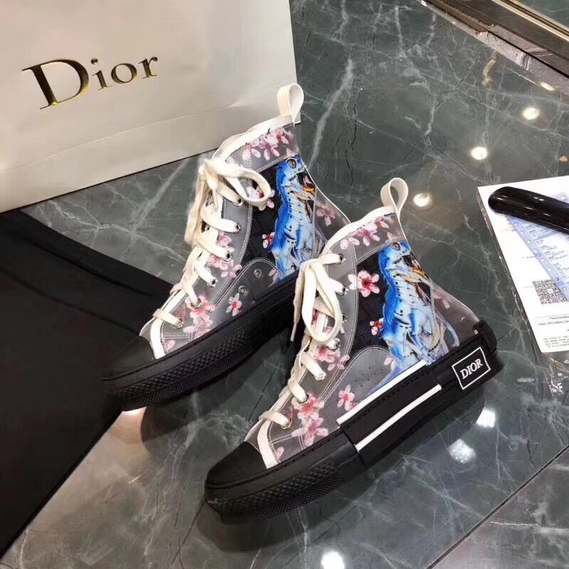 Dior x Sorayama - Robot Print B23 Monogram Sneakers (Black)