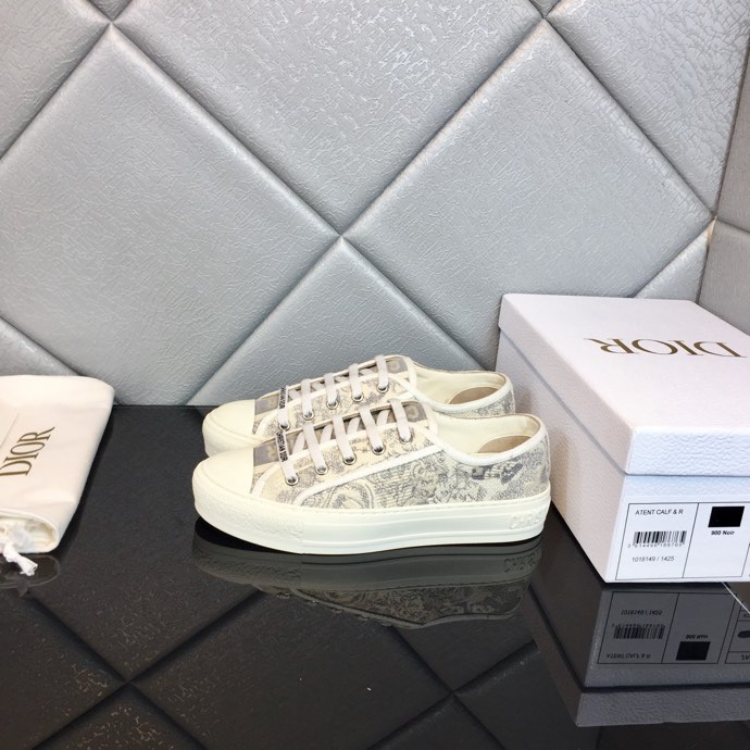 Dior Women Walk N Dior Sneaker White Macrame Embroidered Cotton