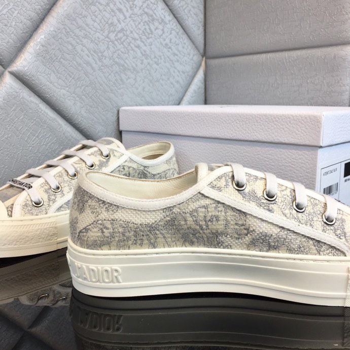 Dior Women Walk N Dior Sneaker White Macrame Embroidered Cotton