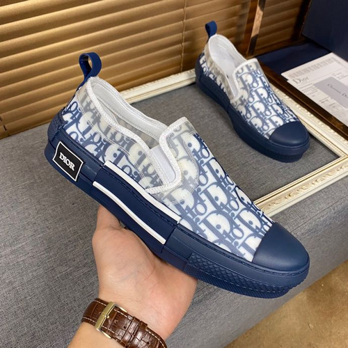 Dior Blue & White Oblique Lowtop B23 Sneakers