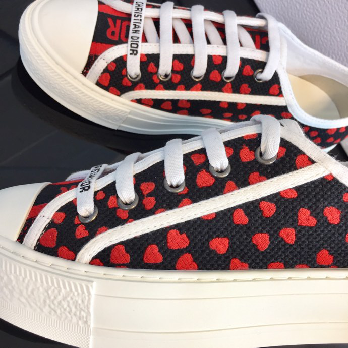 Christian Dior Walk'N'Dior 'Pop Heart' Canvas Sneaker Deep Blue Red