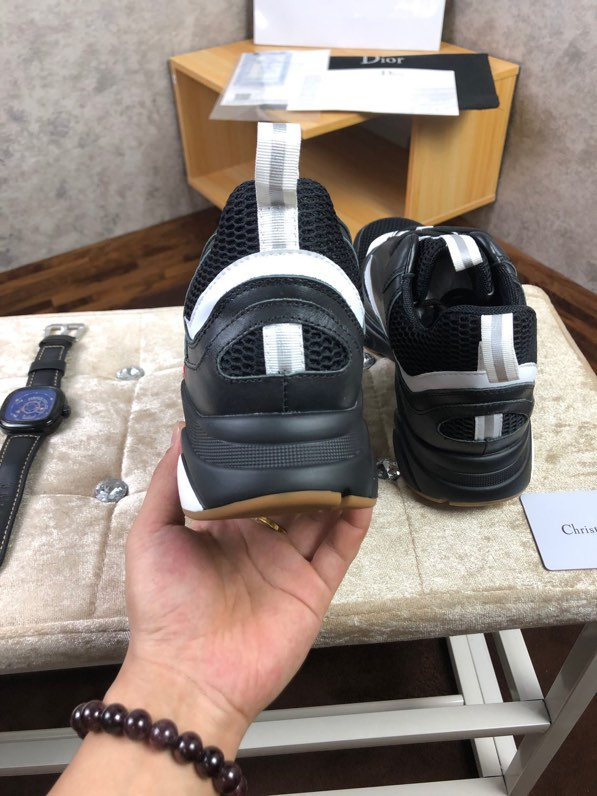 Dior B22 Sneaker in black technical knit and black and white calfskin