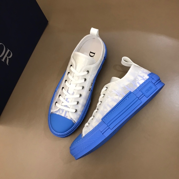 Dior Men's Light Blue Monogram Sneakers