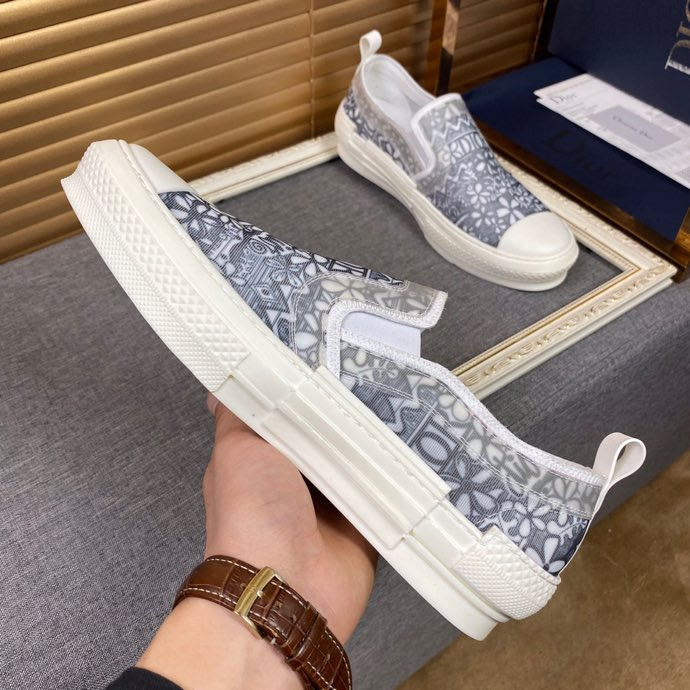 Dior And Shawn B23 Slip On Black White Embroidery - Black/white