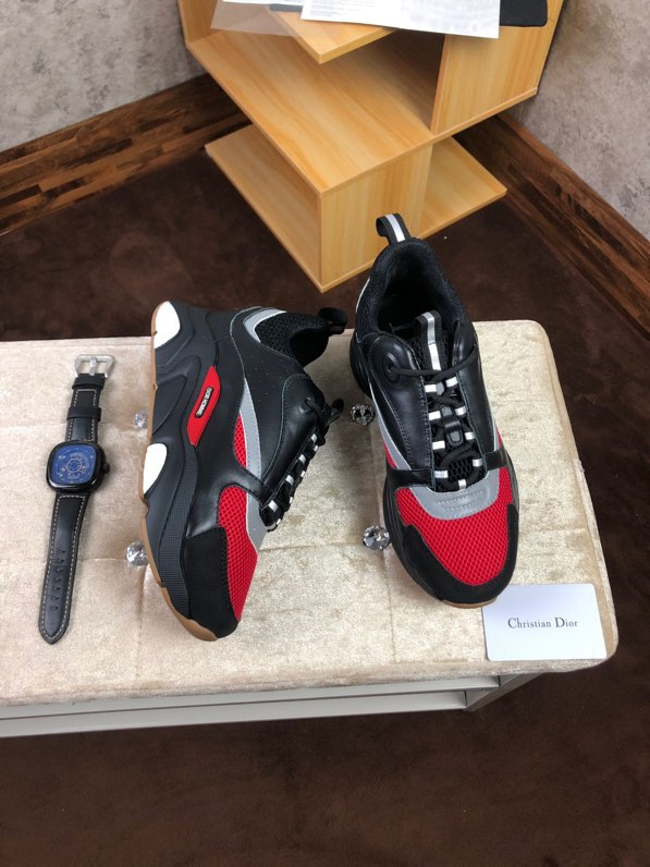 Dior Homme Black/Grey Technical Knit/Calfskin B22 Sneakers