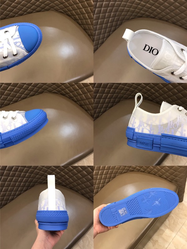 Dior Men's Light Blue Monogram Sneakers