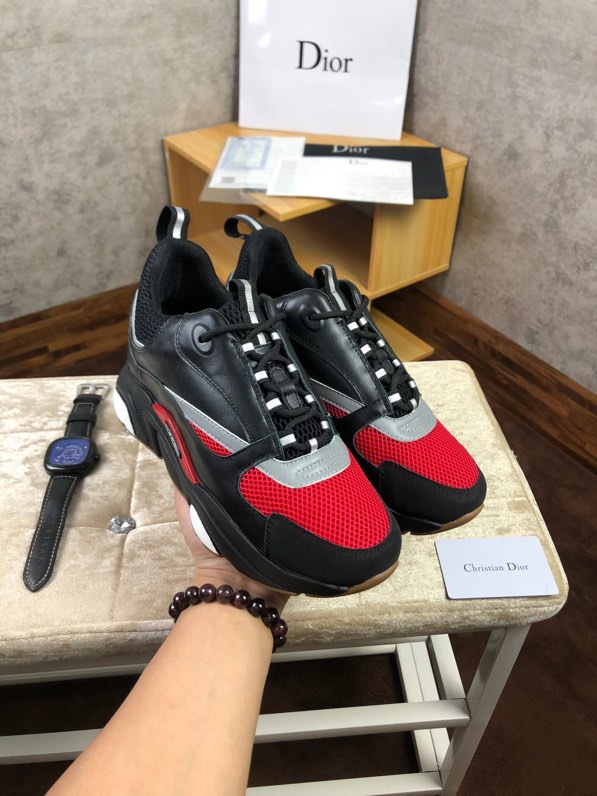 Dior Homme Black/Grey Technical Knit/Calfskin B22 Sneakers