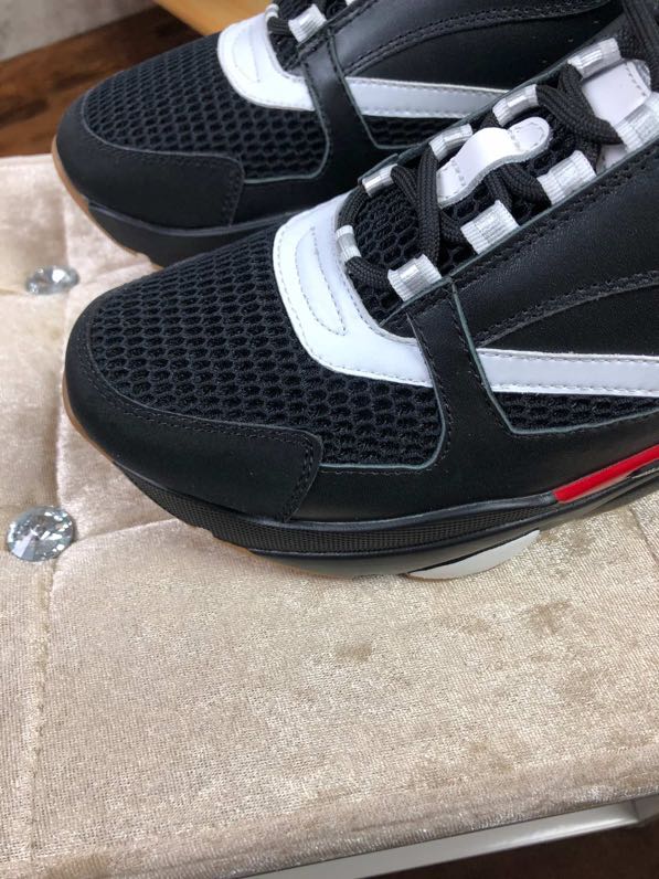 Dior B22 Sneaker in black technical knit and black and white calfskin