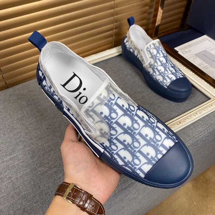 Dior Blue & White Oblique Lowtop B23 Sneakers