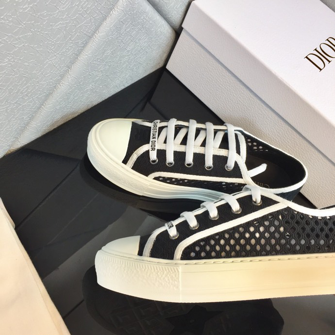 Walk'n'Dior Platform Sneaker Black Cotton Canvas | DIOR