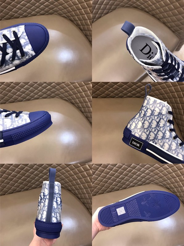 DIOR B23 HIGH-TOP SNEAKER IN BLUE DIOR OBLIQUE
