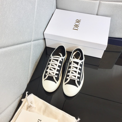 Walk'n'Dior Platform Sneaker Black Cotton Canvas | DIOR