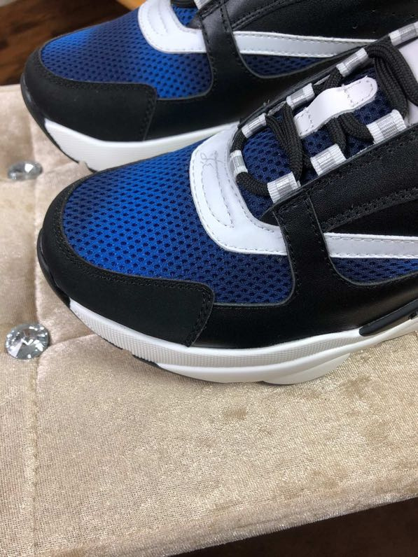 Dior B22 Sneaker in black technical knit black with blue