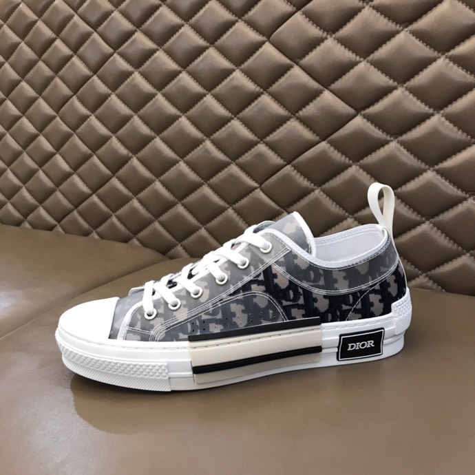 Dior B23 Oblique Low Top Sneakers Safari Canvas White Navy