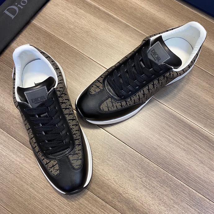 Dior B25 Sneaker Runner Black Gaey Oblique Leather High quatily Calfskin Unboxing