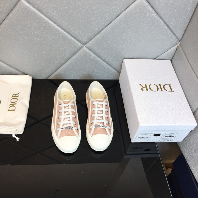 DIOR - Walk'N'Dior Platform Sneaker Nude Dior Oblique Embroidered Cotton