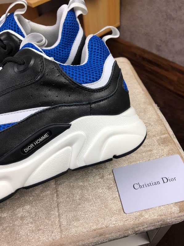 Dior B22 Sneaker in black technical knit black with blue
