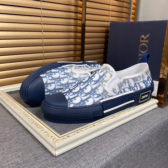 Dior Blue & White Oblique Lowtop B23 Sneakers