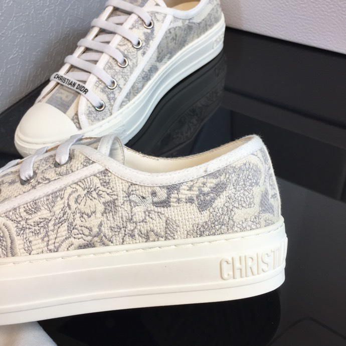 Dior Women Walk N Dior Sneaker White Macrame Embroidered Cotton