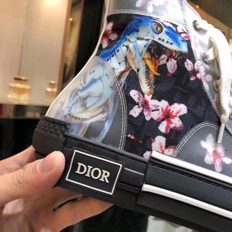 Dior x Sorayama - Robot Print B23 Monogram Sneakers (Black)