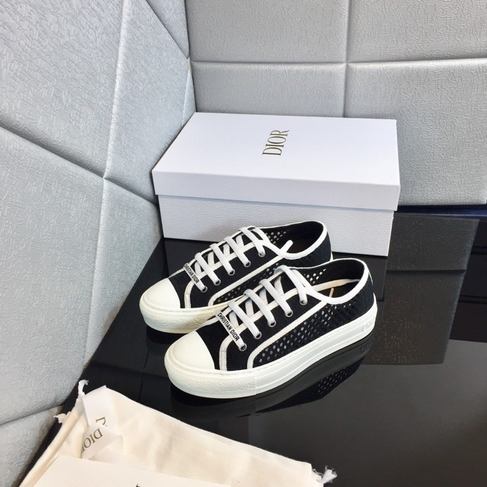 Walk'n'Dior Platform Sneaker Black Cotton Canvas | DIOR
